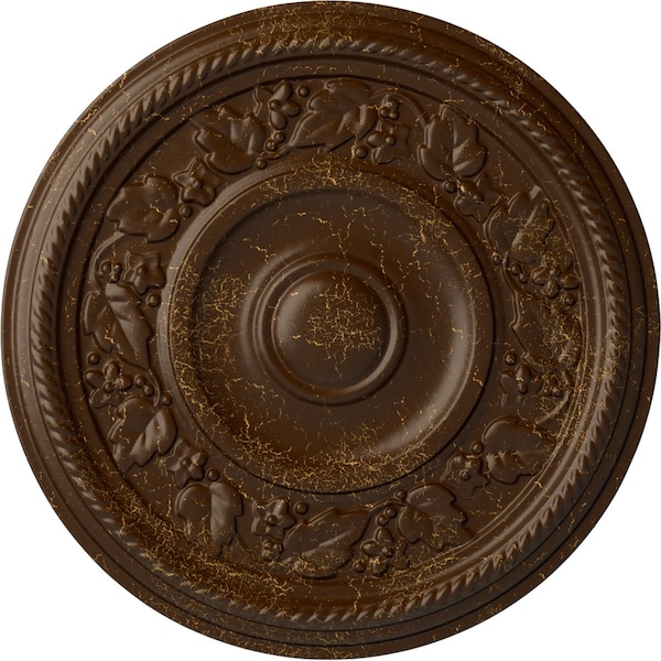 Ekena Millwork Tyrone Ceiling Medallion (Fits Canopies up to 6 3/4"), 16 1/8"OD x 3/4"P, Root Beer Crackle CM16TYRBC - main